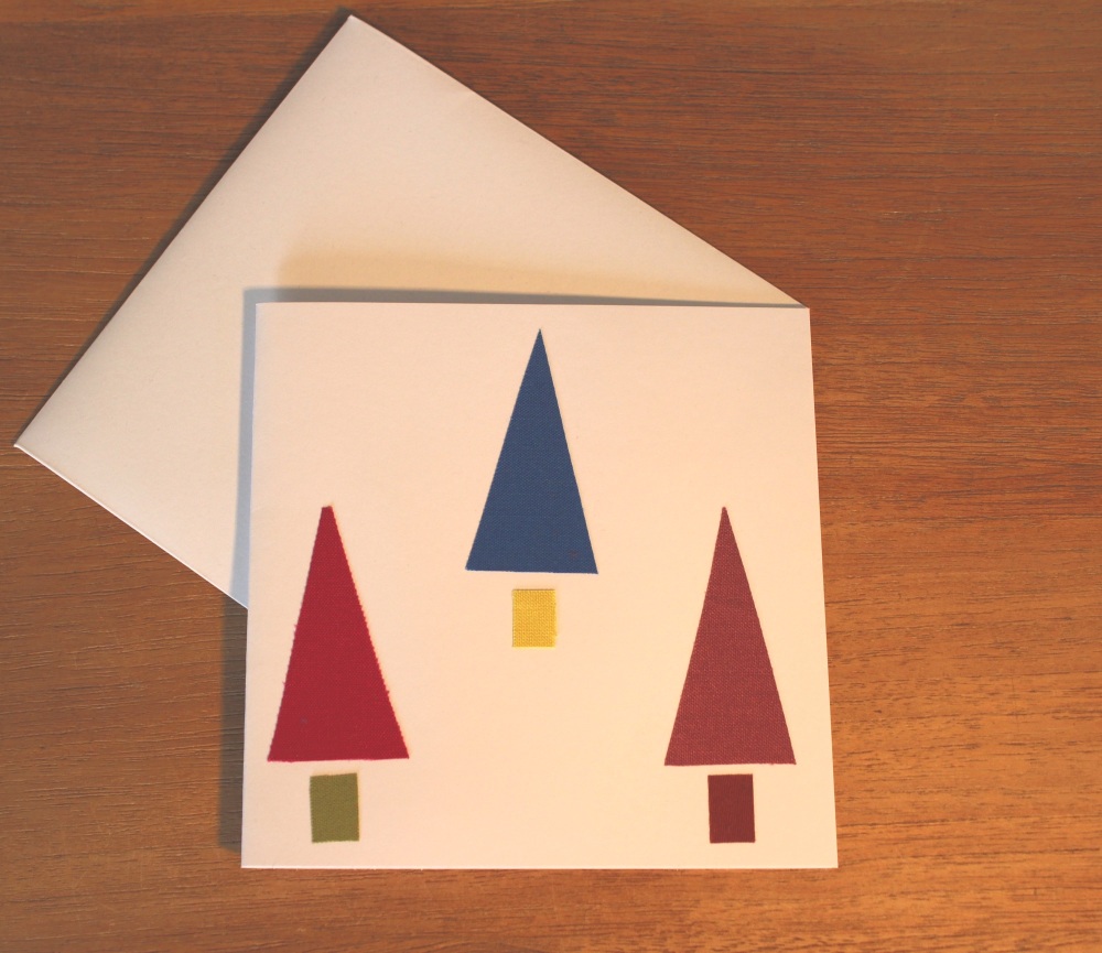 Handmade Christmas Card (Three Trees)(3)