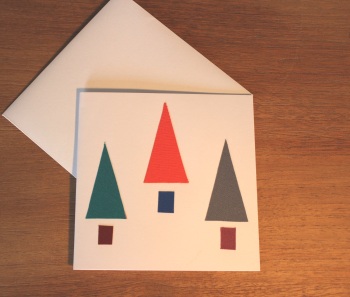 Handmade Christmas Card (Three Trees)(4)