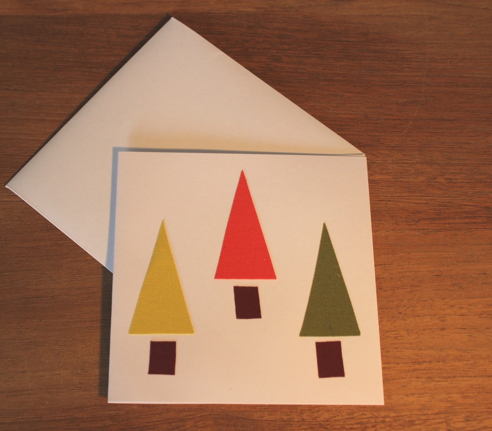 Handmade Christmas Card (Three Trees)(5)
