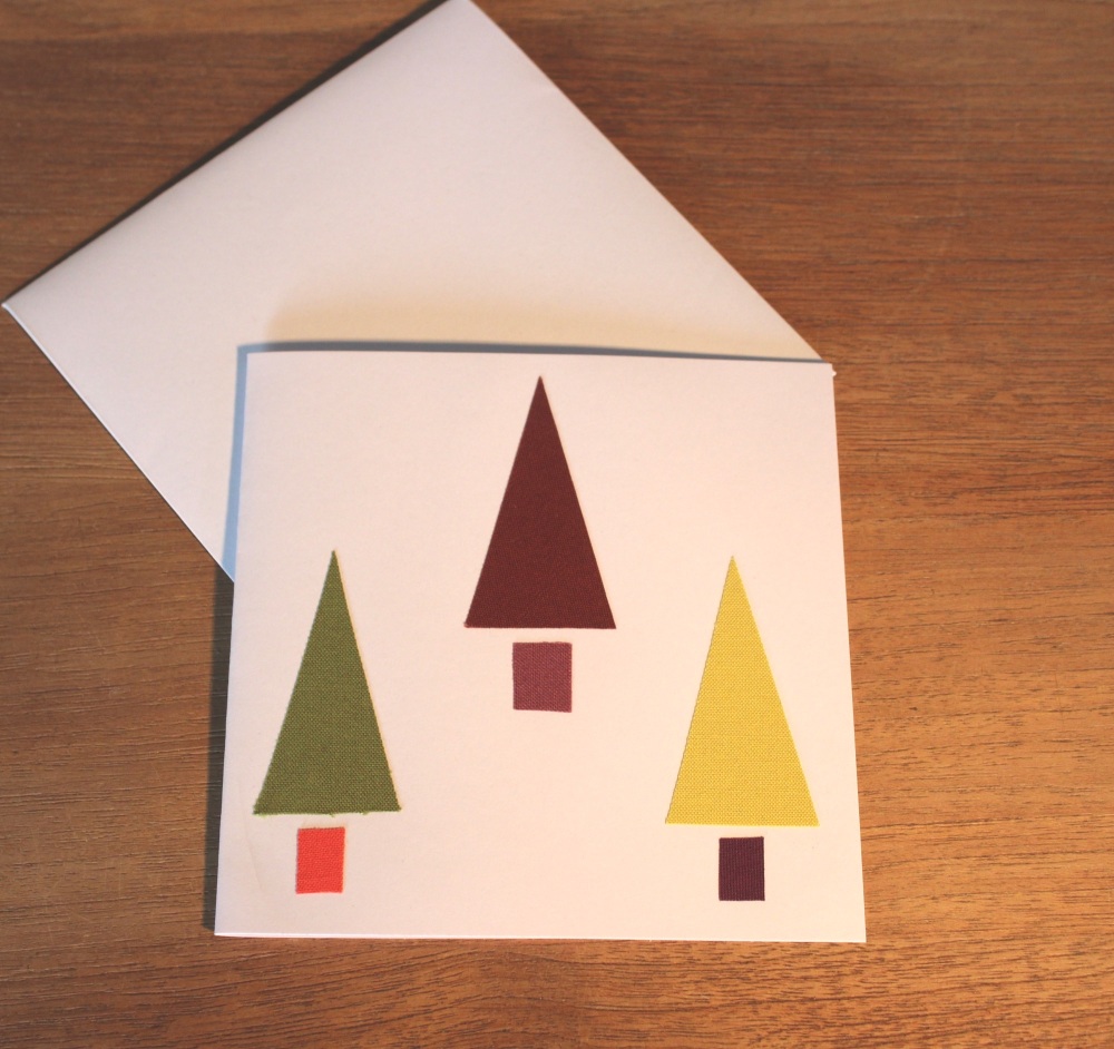 Handmade Christmas Card (Three Trees)(8)