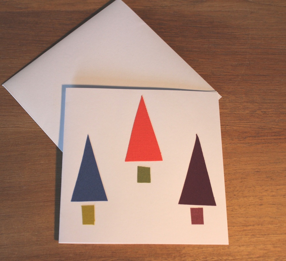 Handmade Christmas Card (Three Trees)(9)