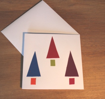 Handmade Christmas Card (Three Trees)(11)