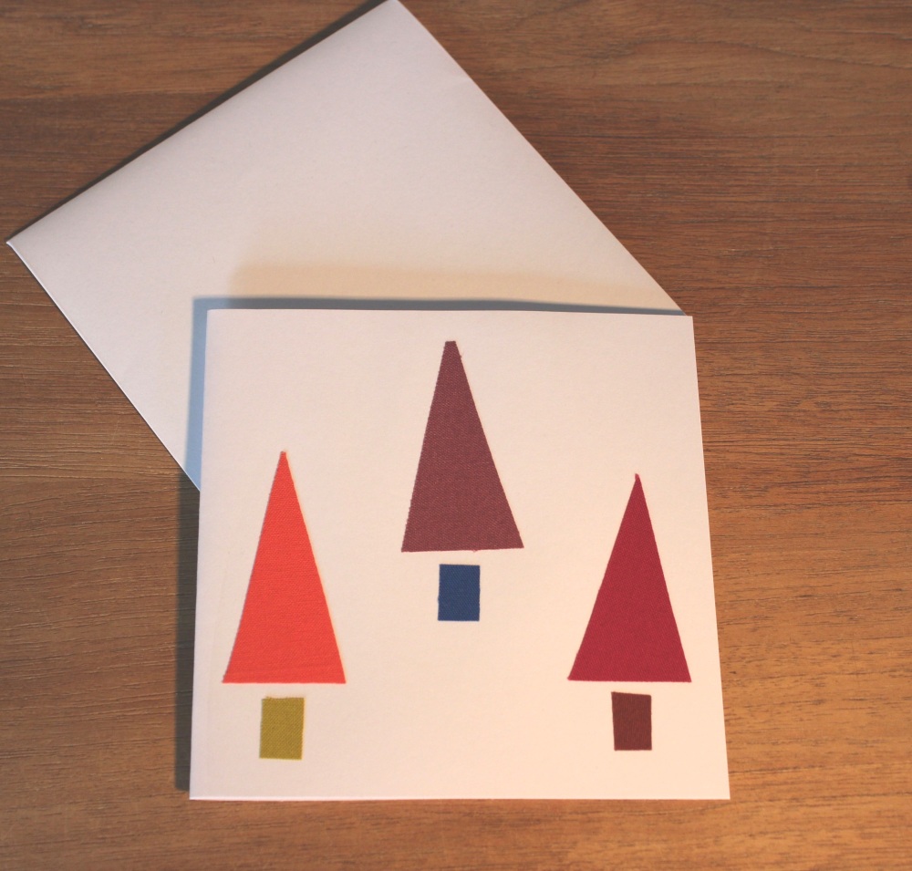 Handmade Christmas Card (Three Trees)(12)