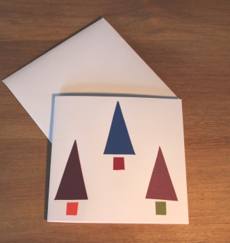 Handmade Christmas Card (Three Trees)(13)