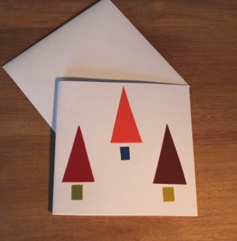 Handmade Christmas Card (Three Trees)(14)