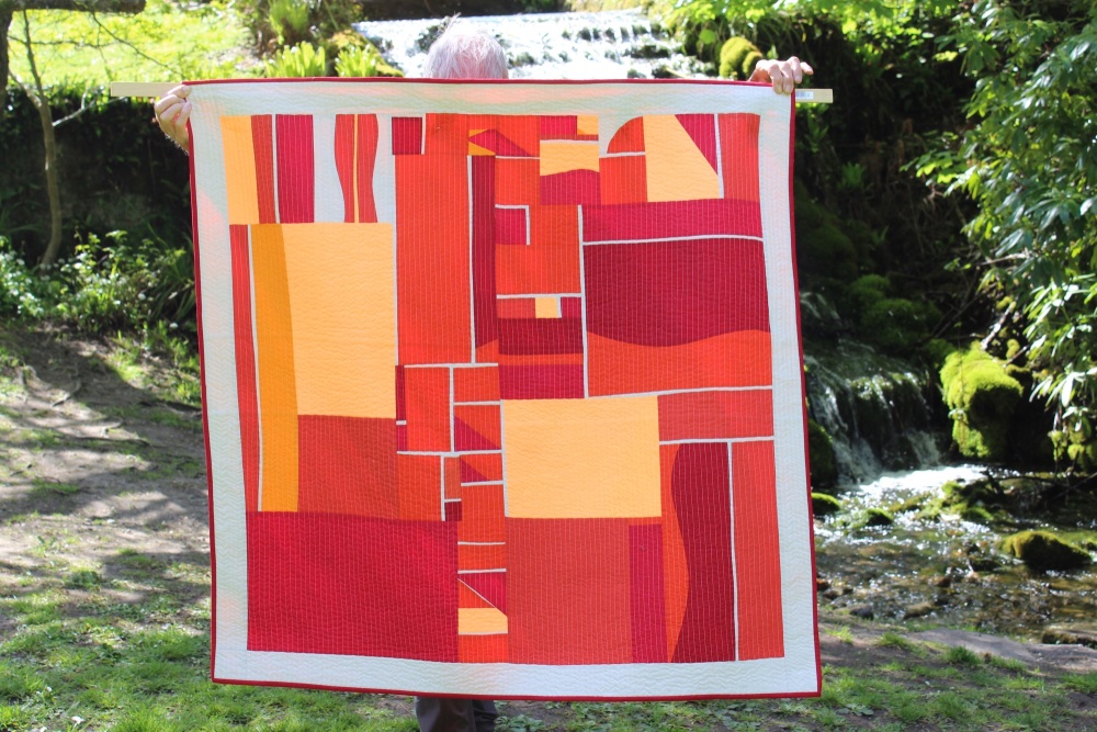 Abstract in Orange Patchwork Quilt
