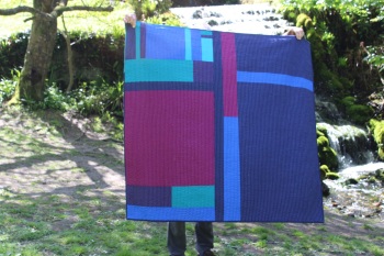 Abstract in Blues II Patchwork Quilt