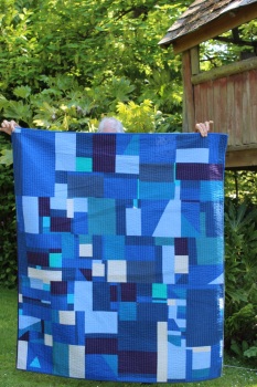 Abstract in Blues I Patchwork Quilt