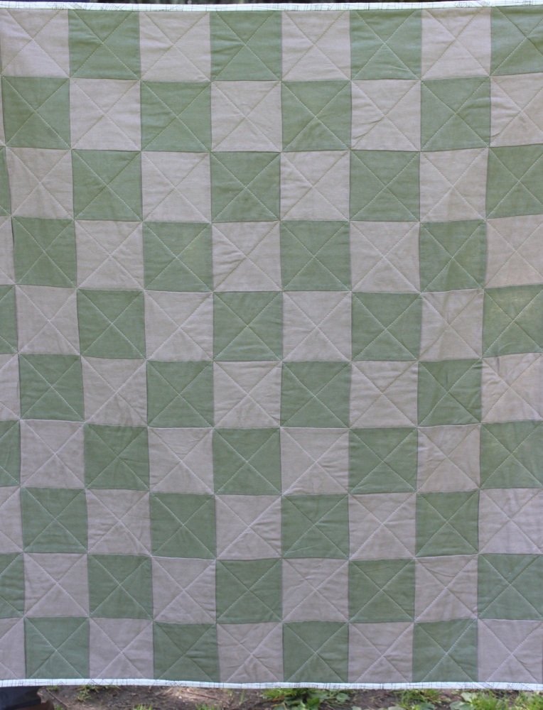 Moss and OD Green Linen Baby Quilt