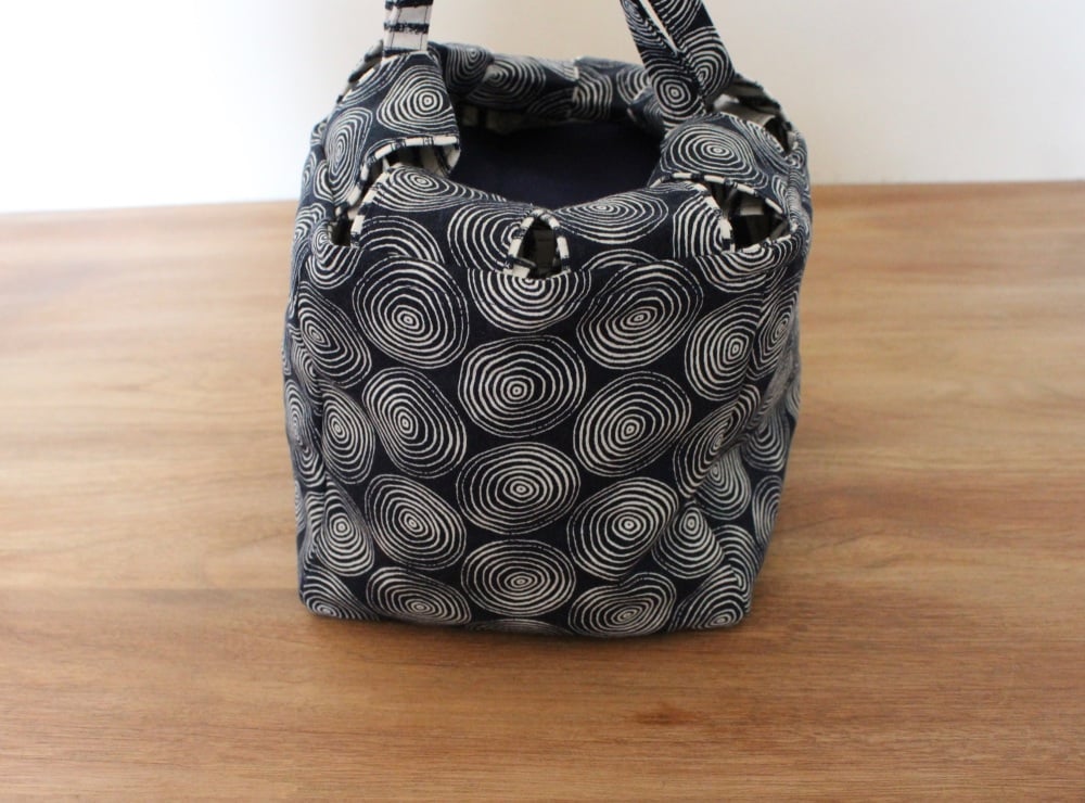 Japanese Rice Bag - Midnight Garden Swirls - Extra Large