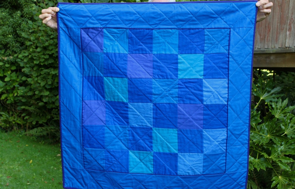 Blues Baby Hand Quilted Patchwork