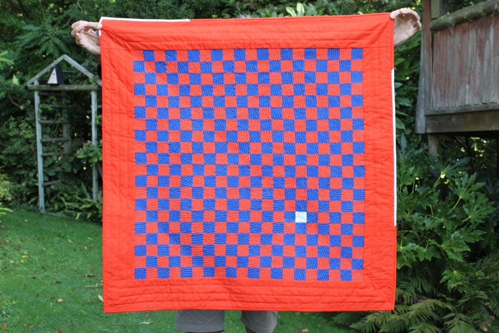 Red, White and Blue Hand Quilted Baby Patchwork