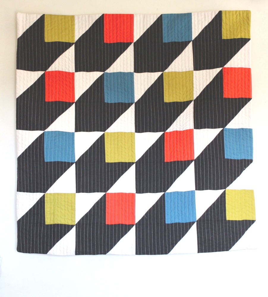 A Nod to Bauhaus Quilted Wall Hanging(3)