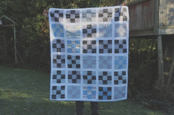 Upcycled Nine Patch Lap Quilt