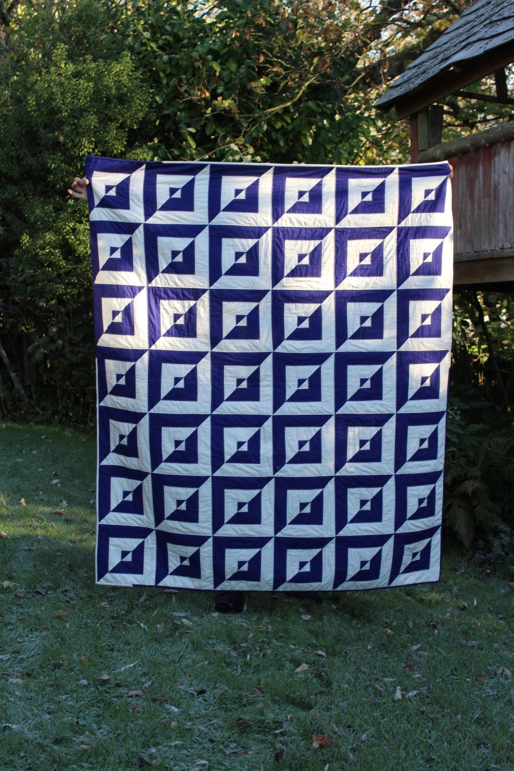 Square Within A Square Within A Square Hand Quilted Patchwork(2)