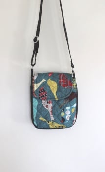 Mid Mod Birds Quilted Cross-Over Bag