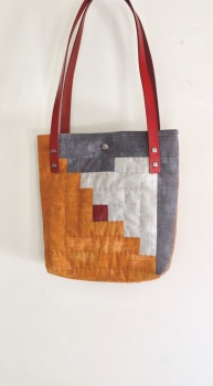 Small Log Cabin Quilted Patchwork Handbag