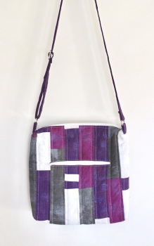 Purple Grunge Quilted Bag with Adjustable Strap