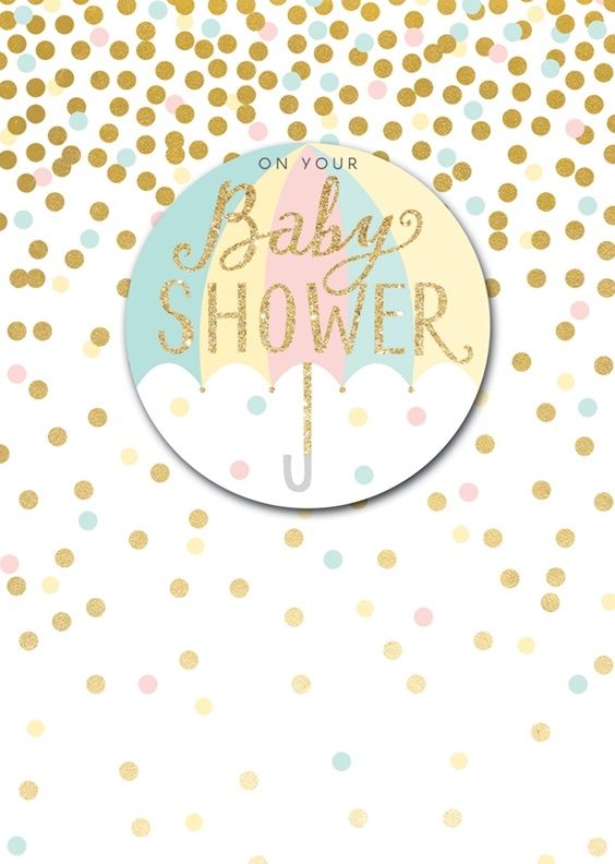 Baby Shower Cards - On YOUR Baby SHOWER - Umbrella BABY Shower CARD - Sparkly GREETING Cards - CUTE Card for BABY Shower - BABY Showers - Pregnancy