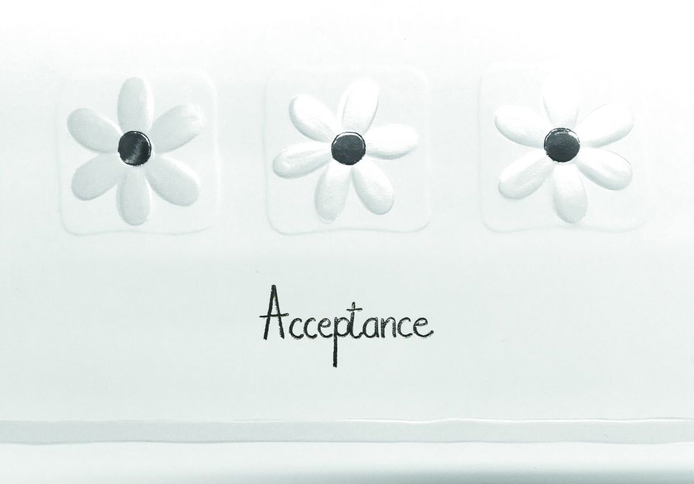 RSVP Acceptance Cards - ACCEPTANCE Cards - PRETTY SILVER Daisy Acceptance C