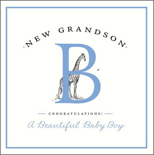 Congratulations Birth Grandson Nephew Brother NEW BABY BOY CARD 