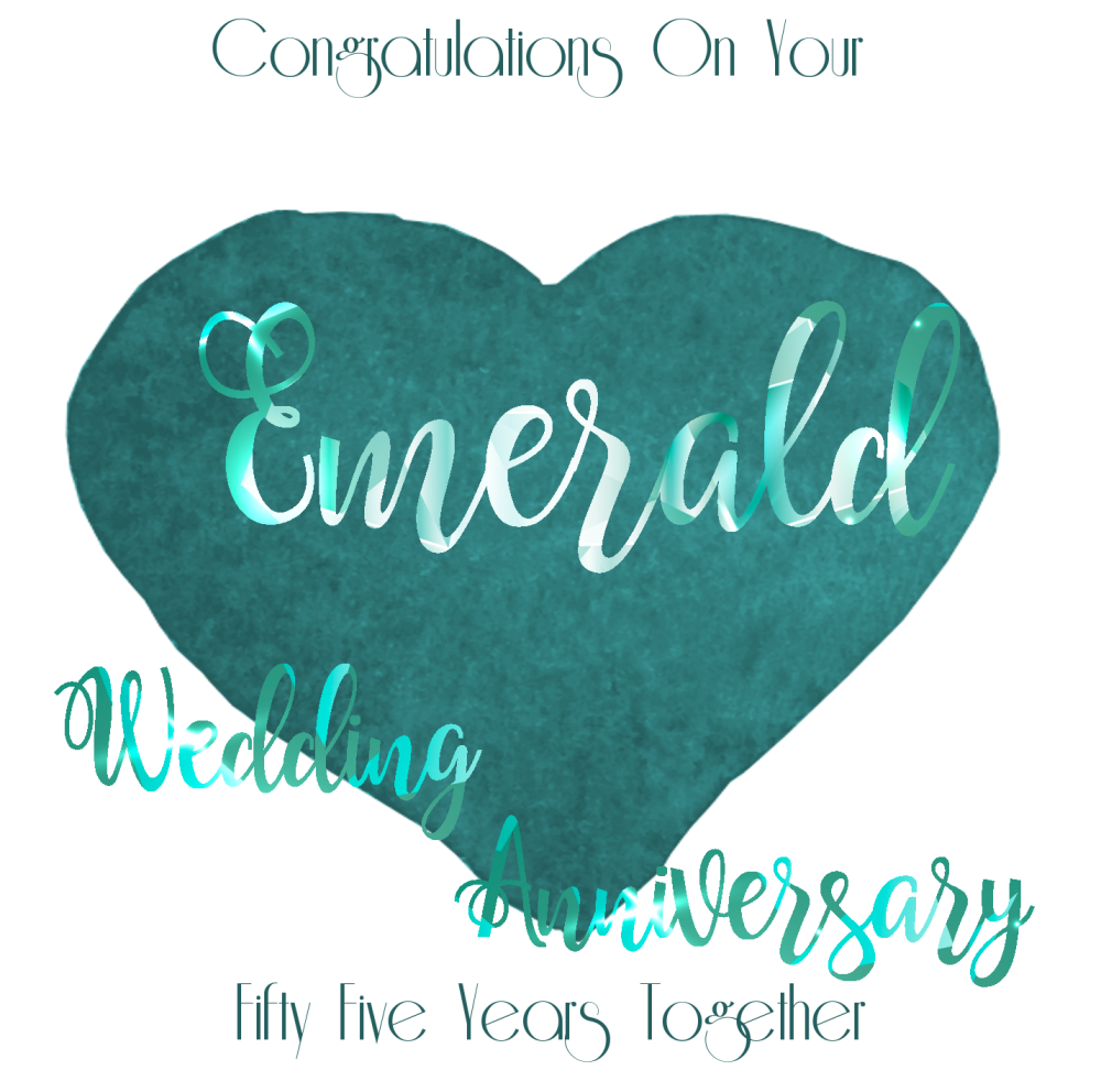  55th  WEDDING  ANNIVERSARY  CARD  Emerald ANNIVERSARY  Card  