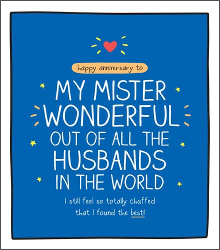 Anniversary Cards For Husband - TOTALLY Chuffed - Husband ANNIVERSARY Cards - FUNNY Anniversary CARDS For HUSBAND - My MISTER Wonderful