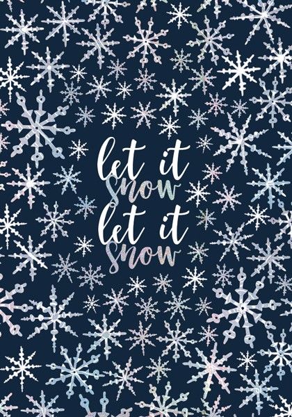 Let It Snow Card - LET IT SNOW - Silver FOIL Xmas CARD - Christmas GREETING