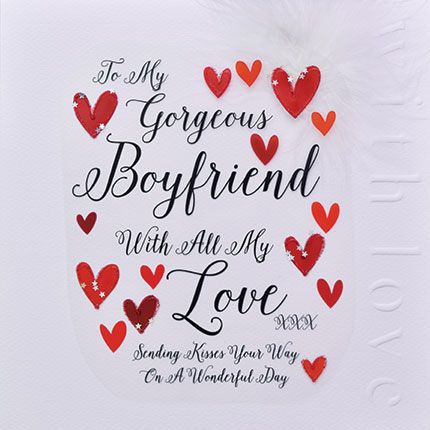 To My Gorgeous Boyfriend With All My Love Valentine's Card - Boyfriend VALE