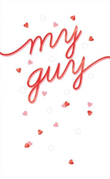 Boyfriend Valentine's Card - MY GUY - Red FOIL Valentines CARD - My Guy VAL