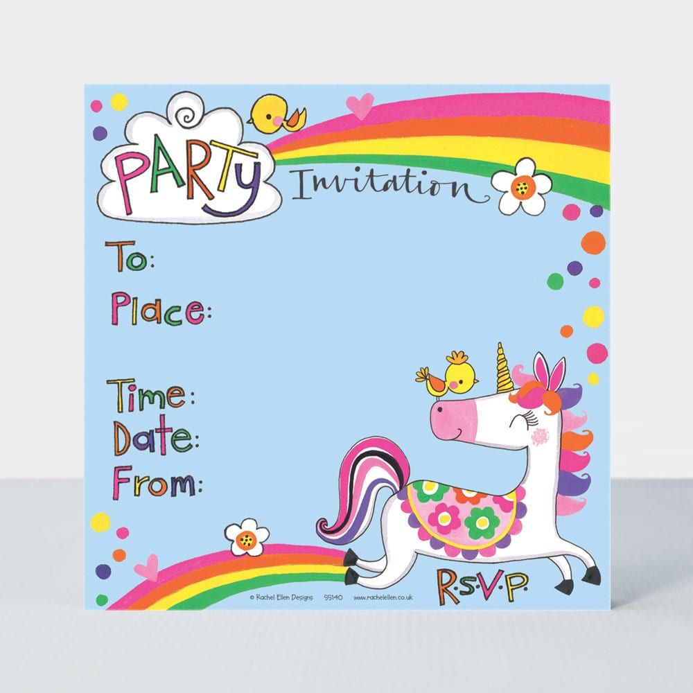 Unicorn Birthday Invitations – PACK Of 8 UNICORN Party INVITATIONS - UNICOR