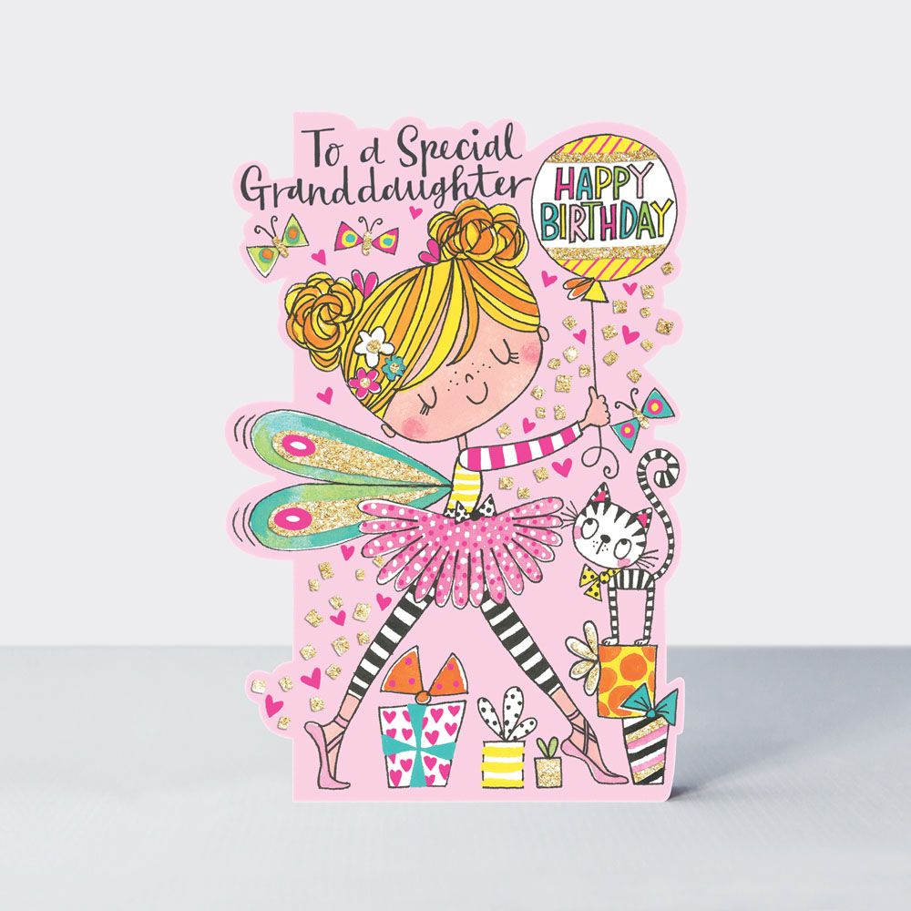 Birthday Card for Granddaughter - TO A Special GRANDDAUGHTER - SPARKLY Birt