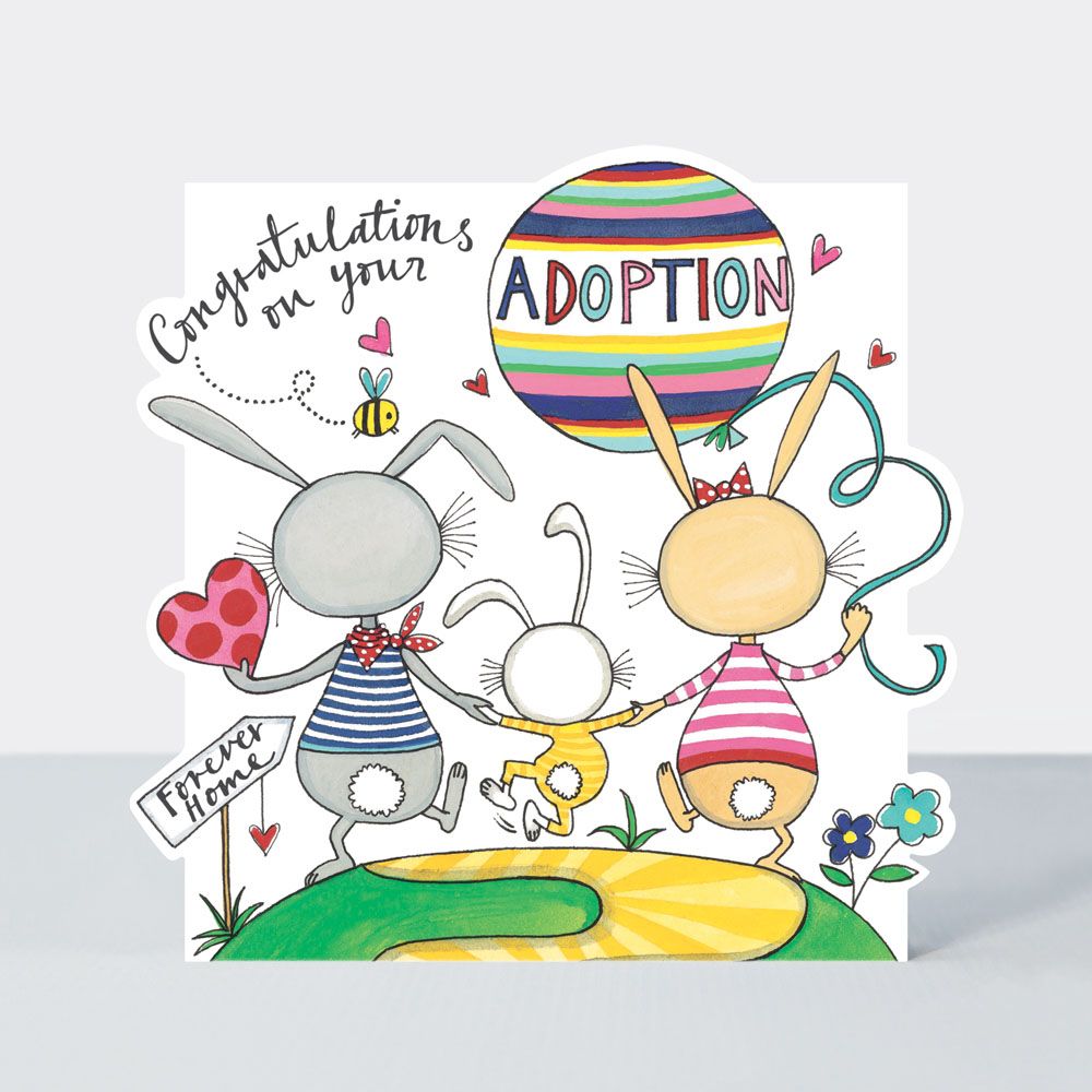 Adoption Cards - CONGRATULATIONS On Your ADOPTION - Congratulation CARDS Adoption - BUNNY Family ADOPTION Card - Adoption GREETING Card