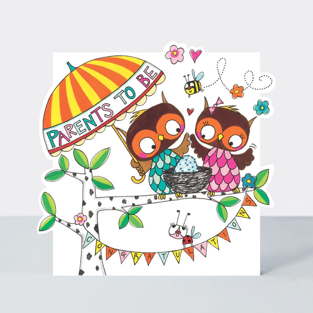 New Parents Card - PARENTS To BE - CUTE New PARENTS Card - BABY Congratulations CARDS - New BABY Owls CARD - New PARENTS