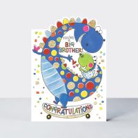 New Big Brother Cards & BROTHER to BE - YOU'RE A BIG Brother - DINOSAURS - Dinosaur GREETING Card - CONGRATULATIONS - Card for BROTHER - Baby DINOSAUR
