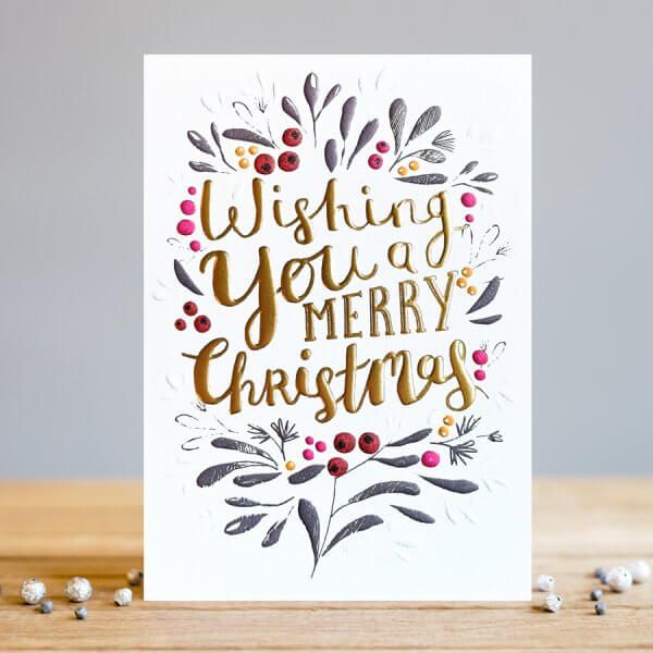 Merry Christmas Greeting Card - WISHING You A MERRY Christmas - BEAUTIFUL B