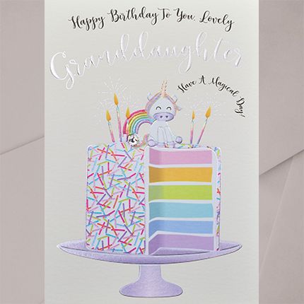 Granddaughter Birthday Cards - Have A MAGICAL Day - UNICORN Birthday CARDS 