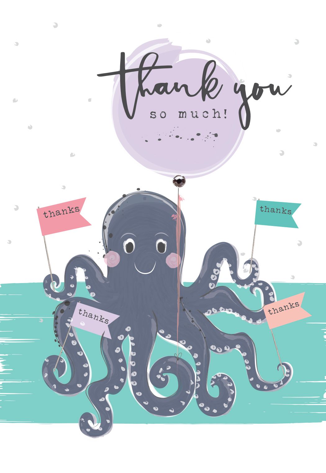 Thank You Cards Thank You So Much Funny Thank You Cards Octopus