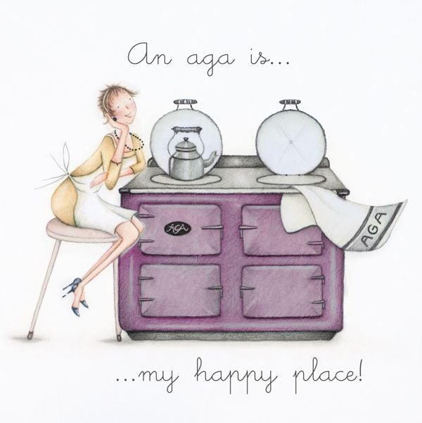 Birthday Card - An AGA Is My HAPPY Place - AGA Birthday CARD - Birthday CAR