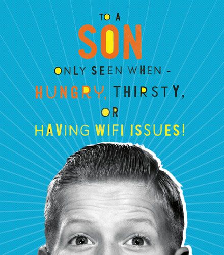 Son Birthday Cards - ONLY Seen When HUNGRY Thirsty - FUNNY Son BIRTHDAY Cards - BIRTHDAY Card For Son - RETRO Style BIRTHDAY Card