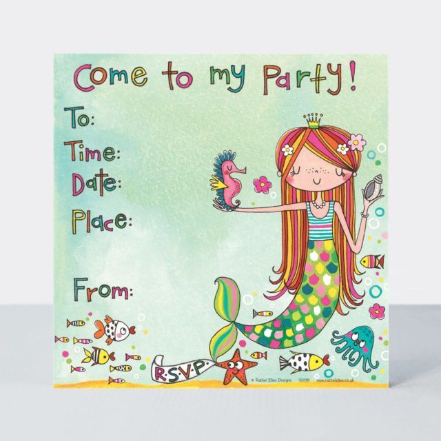 Mermaid Party Invitations – MERMAID Invitation – MERMAID Party SUPPLIES - Mermaid BIRTHDAY Invitations - PACK Of 8 PARTY Invitations With ENVELOPES