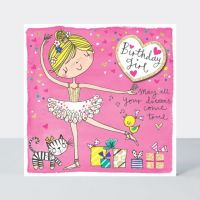 Ballerina Birthday Cards - MAY All Your DREAMS Come TRUE - Ballet BIRTHDAY Card - BALLERINA Birthday Card FOR Daughter - NIECE - Granddaughter 