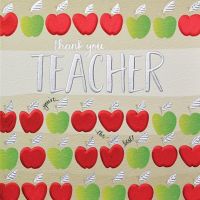 Teacher Thank You Cards - THANK You TEACHER - Apple THANK You TEACHER Card - TEACHER Appreciation CARD - Teacher CARD - Thank YOU Teacher Cards