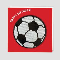 Football Birthday Cards - HAPPY BIRTHDAY - SEQUIN Cards - Sport BIRTHDAY Card FOR Children - FOOTBALL Birthday CARD For SON - Grandson - NEPHEW 