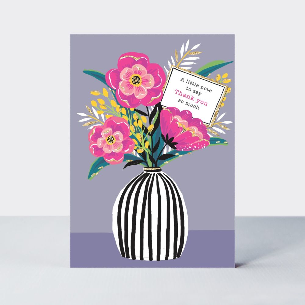 Cute Thank You Card - A LITTLE Note To SAY Thank YOU So MUCH - VIBRANT Than