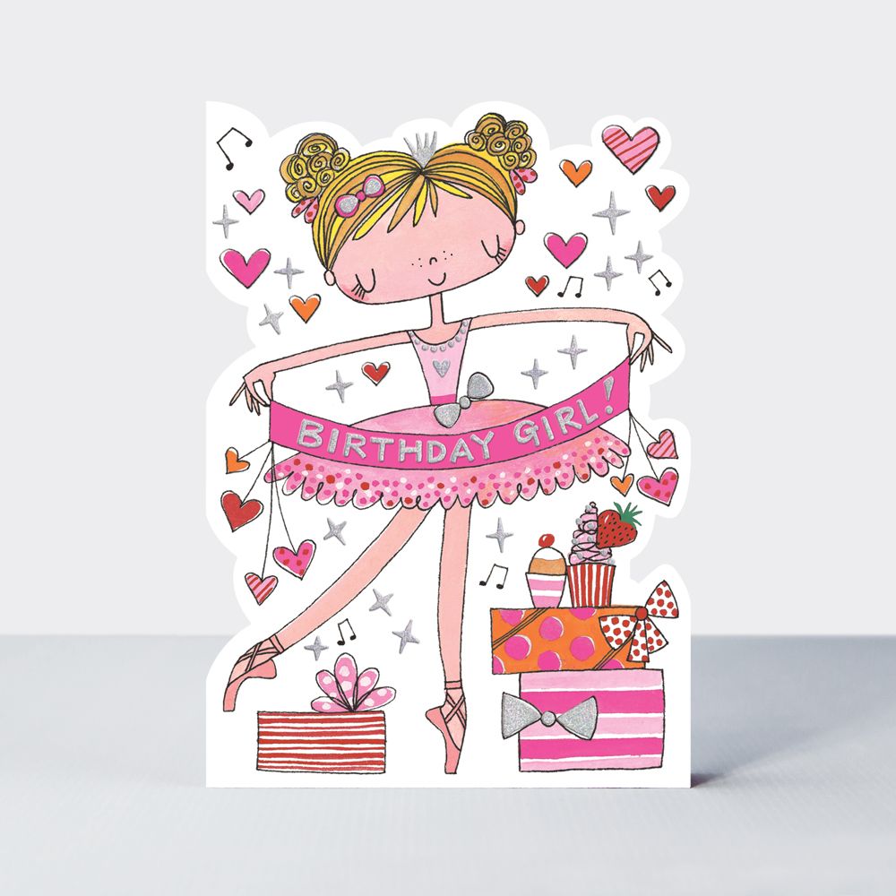 Ballerina Birthday Cards - Birthday GIRL - Childrens BIRTHDAY Cards - Balle