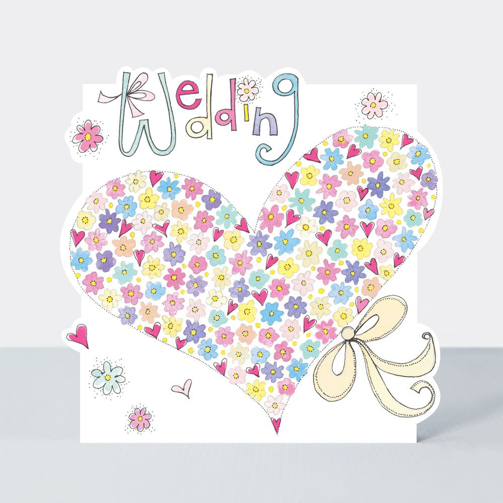 Love Heart Wedding Card - WEDDING - Floral HEART Wedding Card - WEDDING Day CARDS UK - Wedding CARDS - Pretty WEDDING Day GREETING Cards