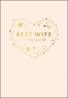 Best Wife In The World Birthday Cards - WIFE Birthday CARDS - Stars & MOON Birthday CARD - Cute PINK Birthday CARD For WIFE 