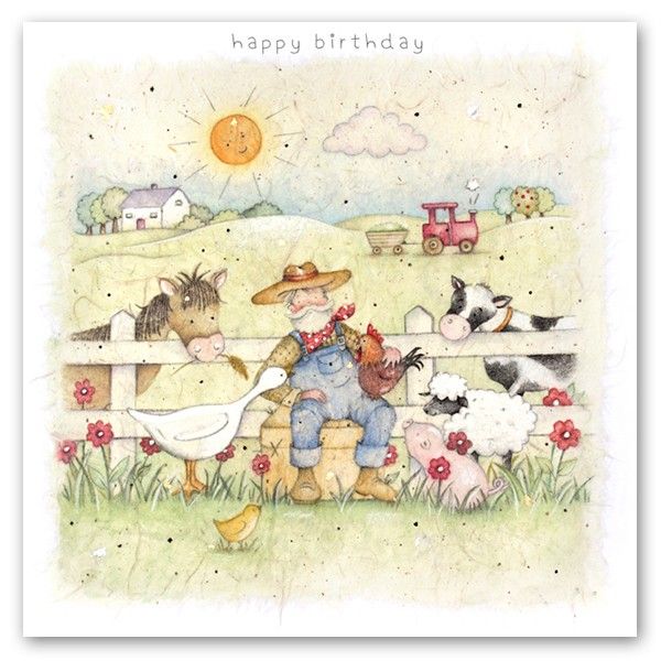 Farmyard Birthday Cards Happy Birthday Farm Animals Card Childrens Birthday Cards Cute Farm Animal Birthday Cards Kids Cards