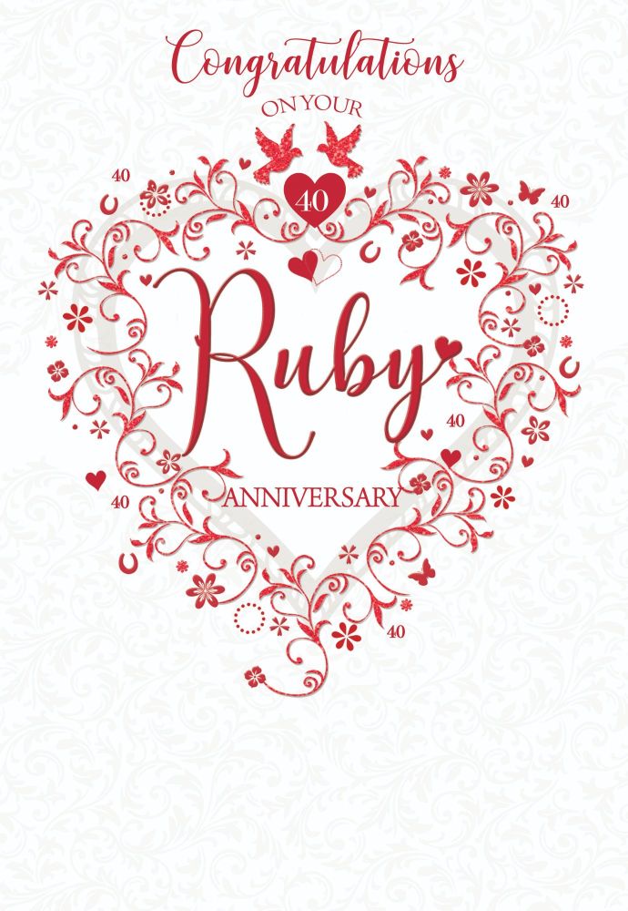 40th Wedding Anniversary Cards - CONGRATULATIONS - Ruby WEDDING Cards - RUBY 40th WEDDING Anniversary CARDS - Ruby WEDDING Cards For SPECIAL Friends